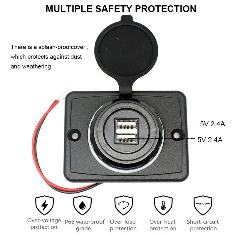 Bluejw Mobile Phone Car Charger, 4.8A Dual USB Car Charger Adapter [12V-24V] Fast Automobile Chargers - Image 5